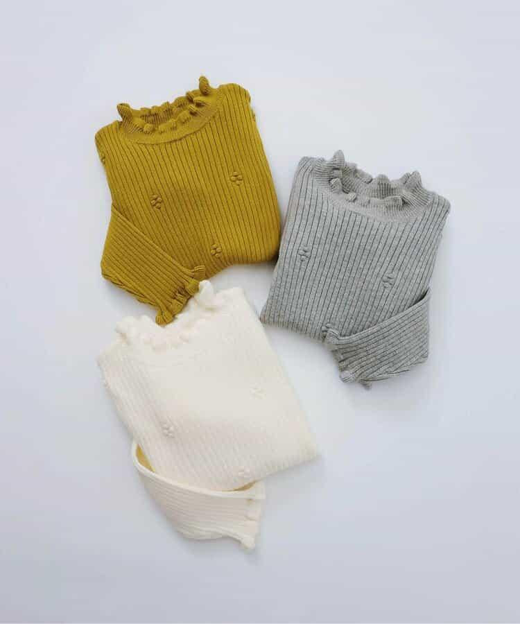 荷葉邊羅紋針織衫_可機洗