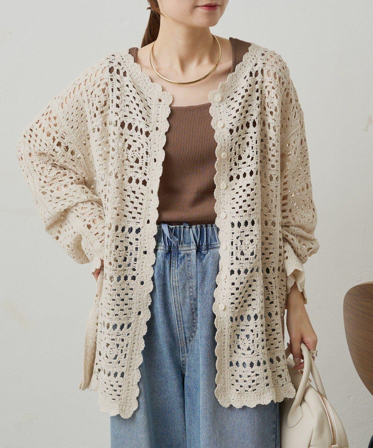 【PUAL CE CIN】鉤針編織針織開衫