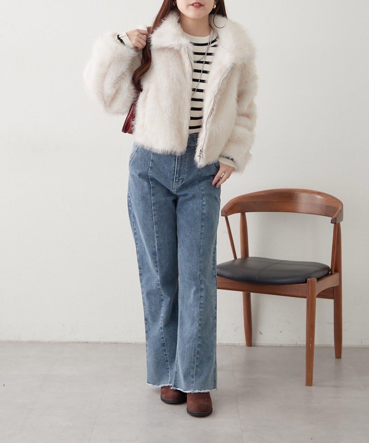 拼接毛皮兩用夾克