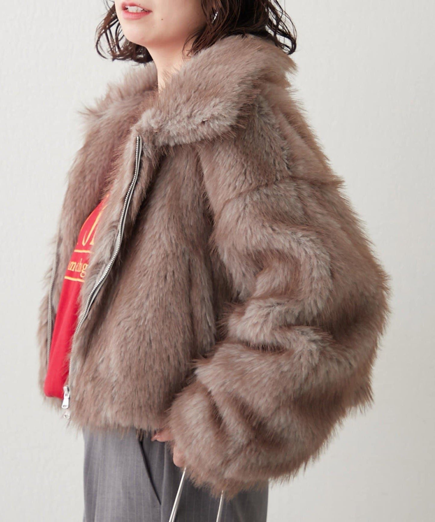 拼接毛皮兩用夾克