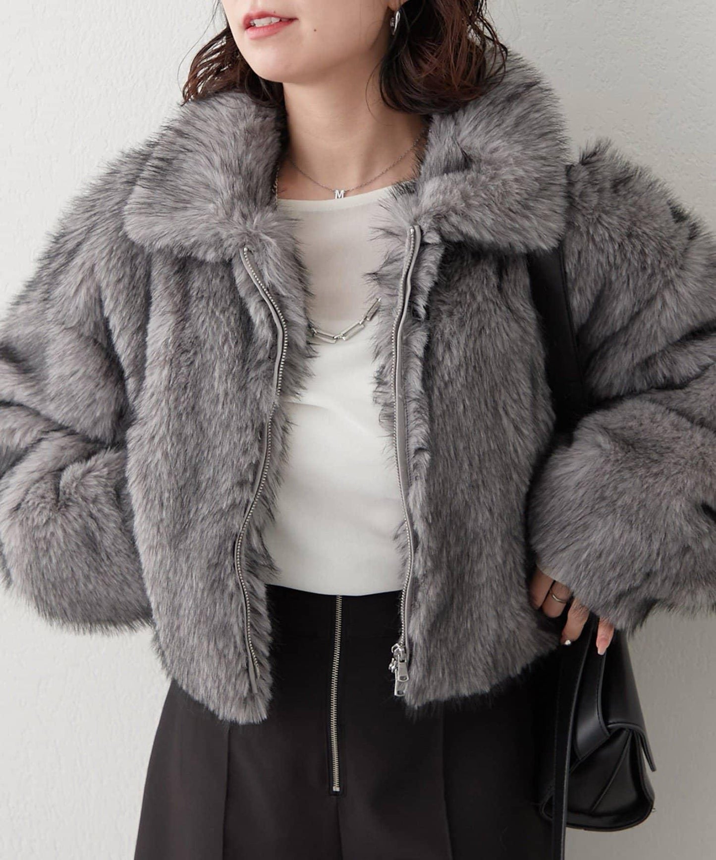 拼接毛皮兩用夾克