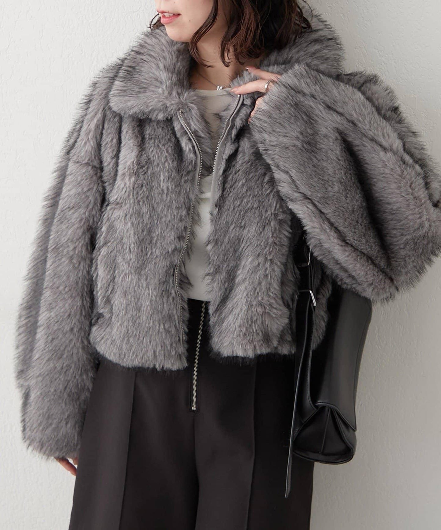 拼接毛皮兩用夾克