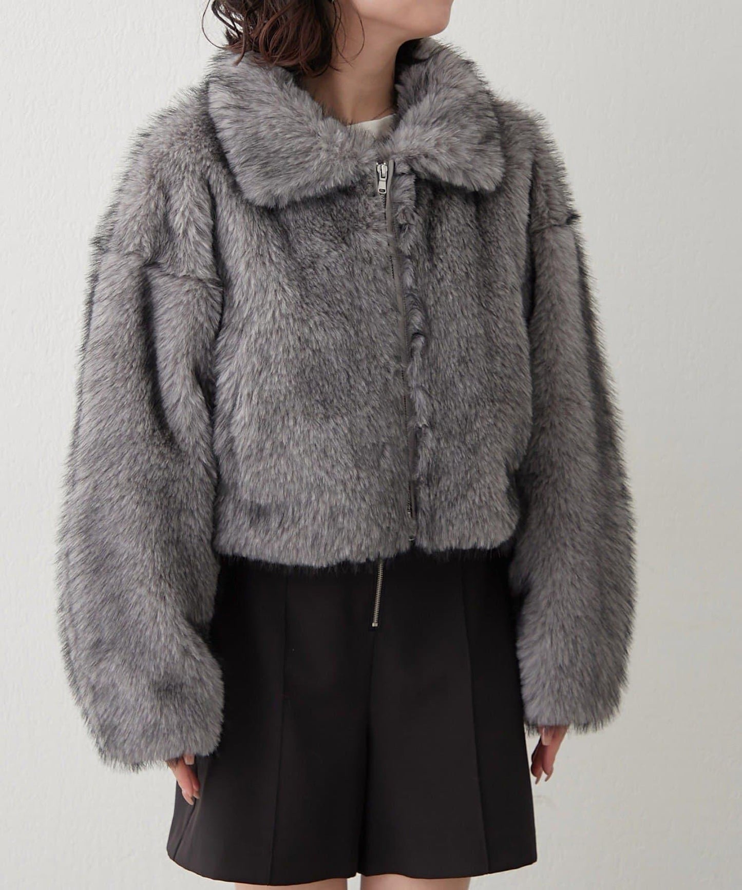 拼接毛皮兩用夾克