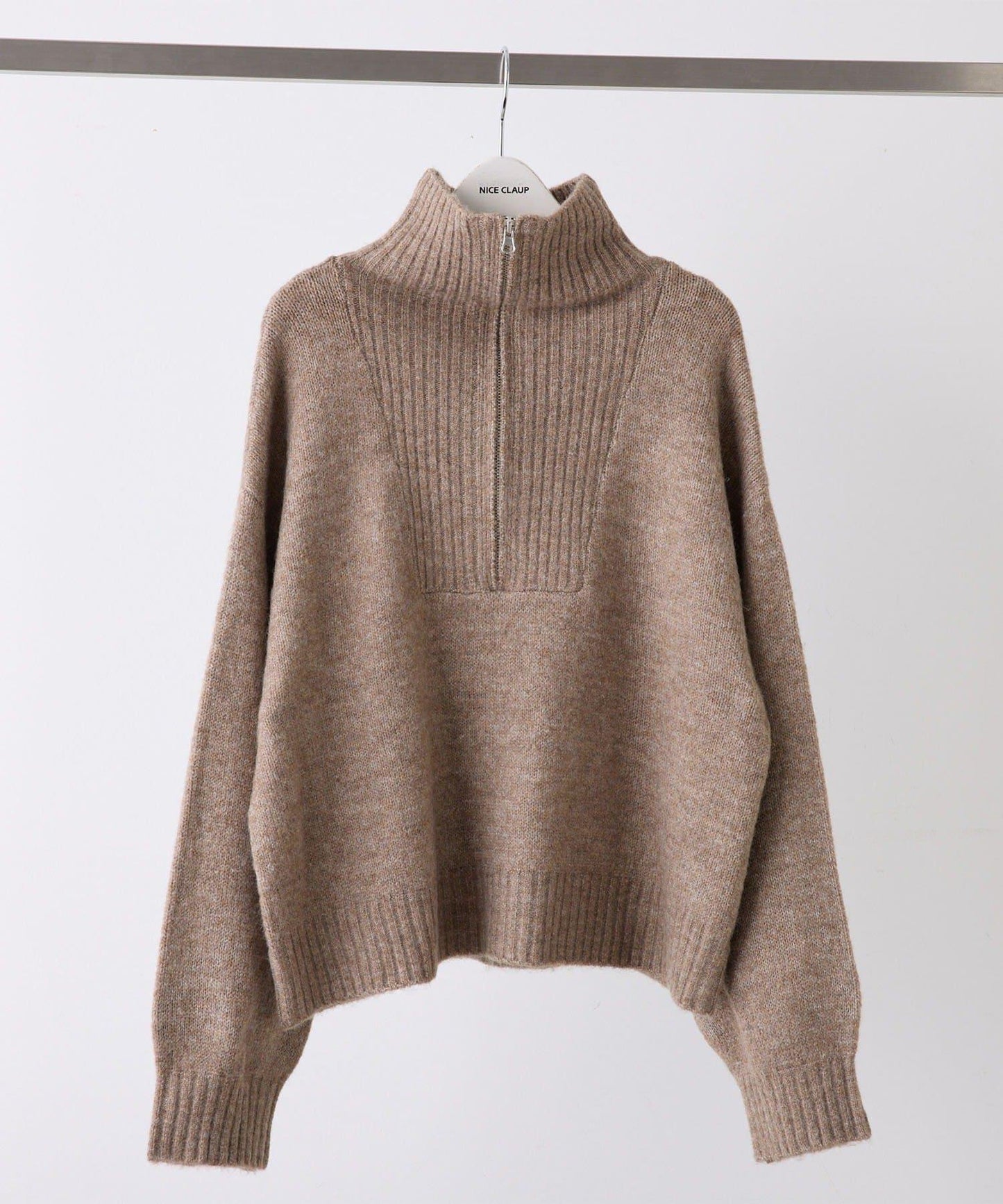 Yak觸感半拉鍊針織衫