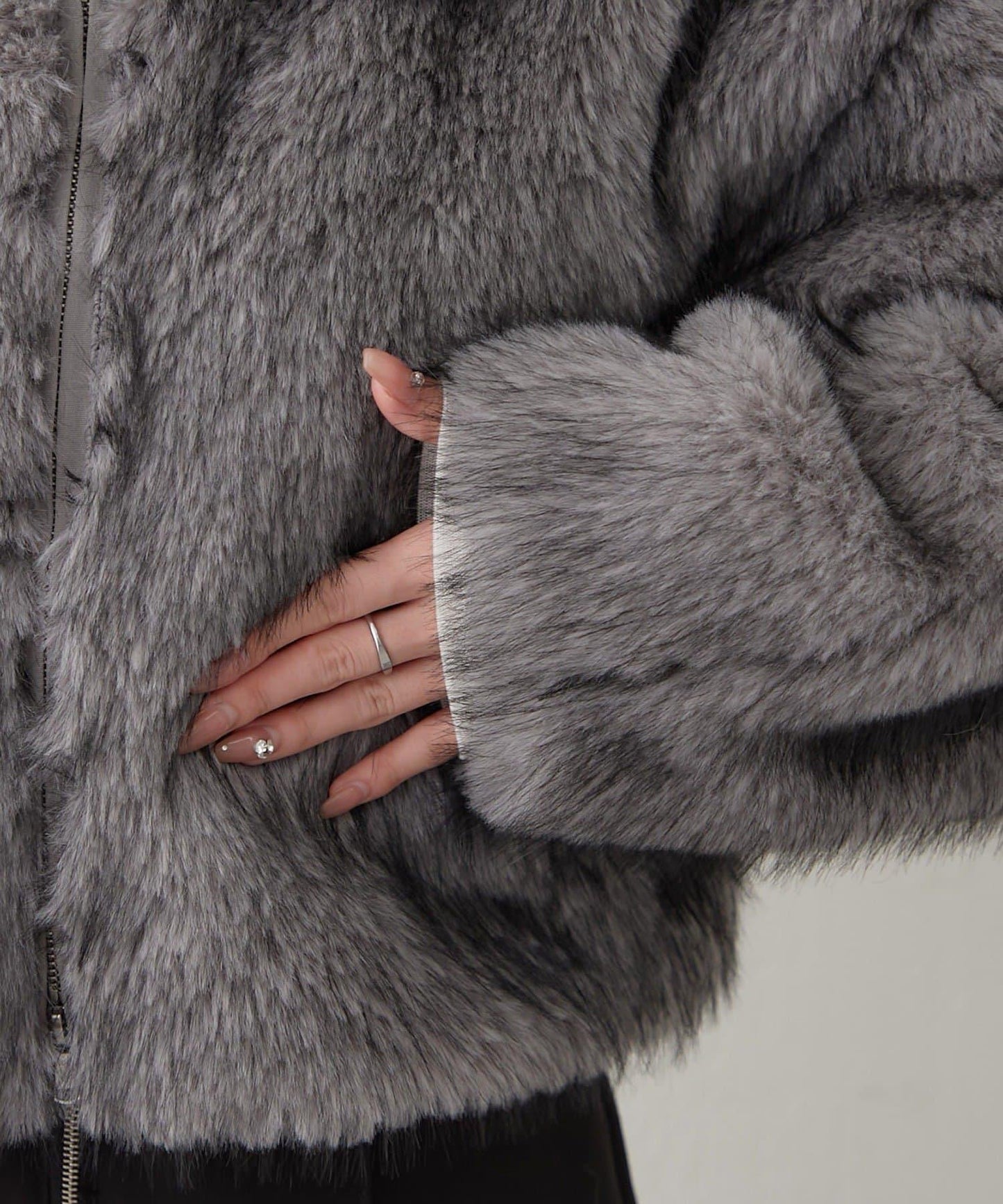 拼接毛皮兩用夾克