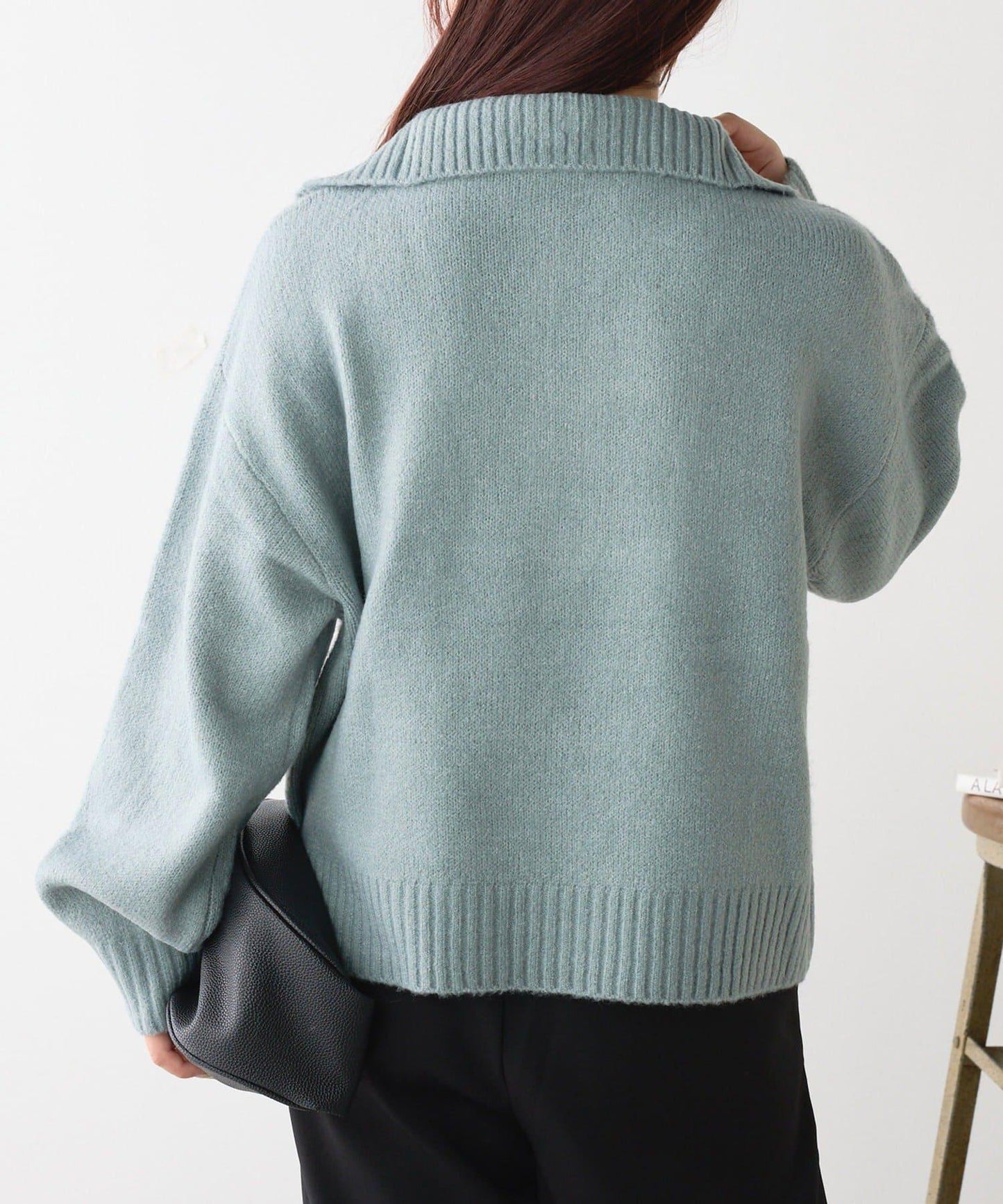 Yak觸感半拉鍊針織衫