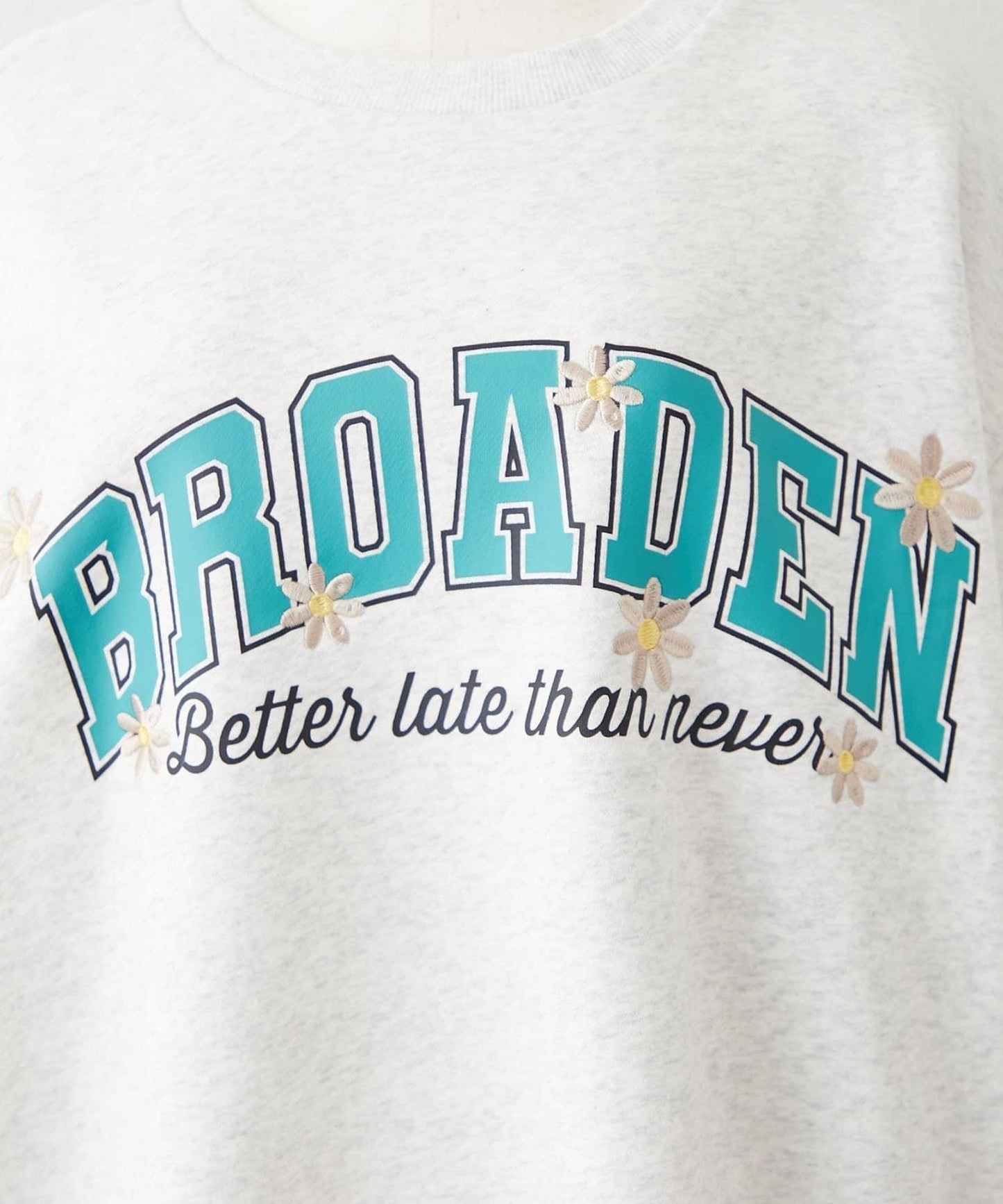 花卉與標誌拼接加絨套頭衫