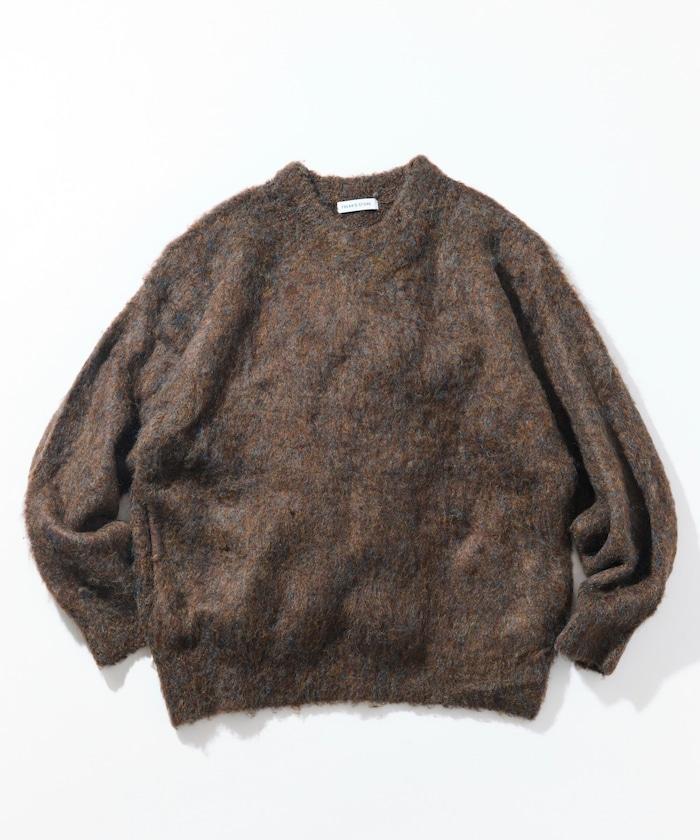 長毛針織圓領套頭衫