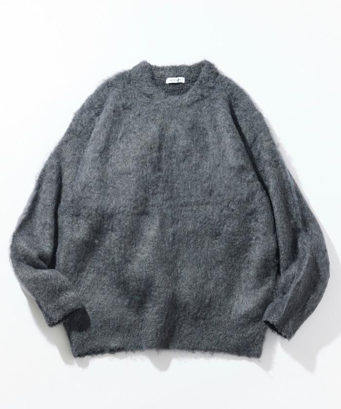 長毛針織圓領套頭衫