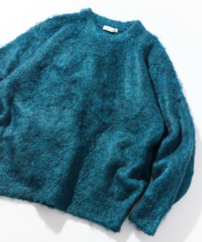 長毛針織圓領套頭衫