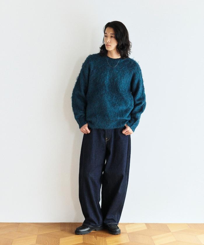 長毛針織圓領套頭衫