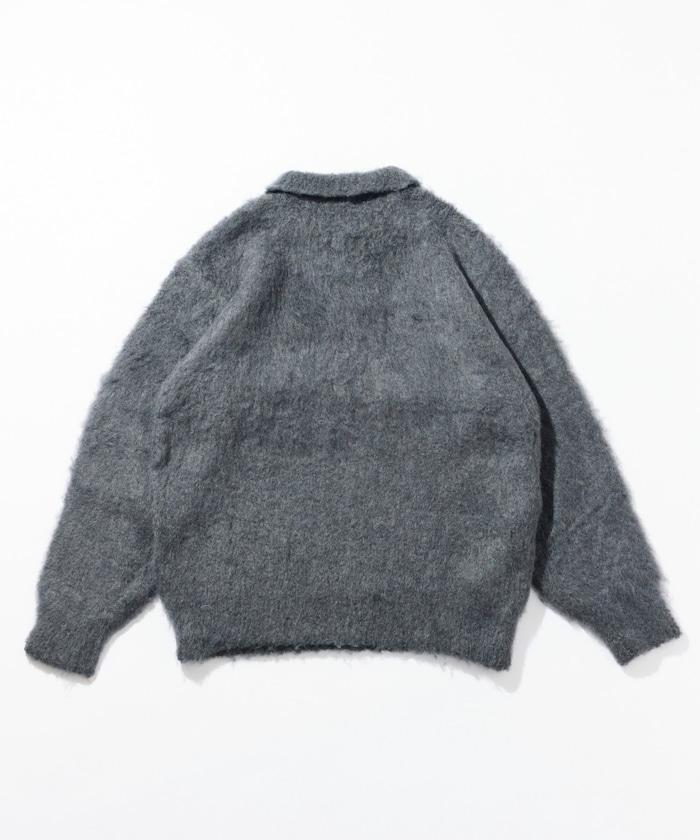 長絨毛針織POLO領毛衣