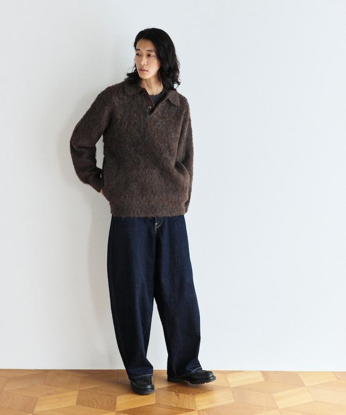 長絨毛針織POLO領毛衣