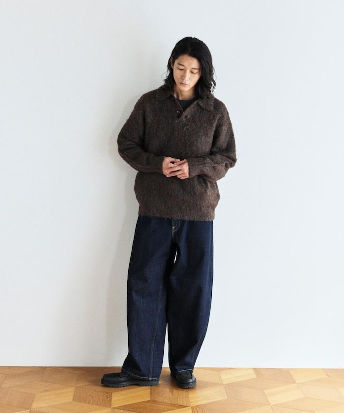 長絨毛針織POLO領毛衣