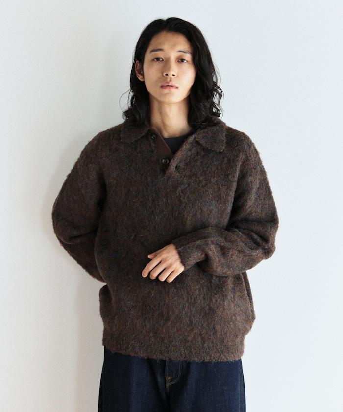 長絨毛針織POLO領毛衣