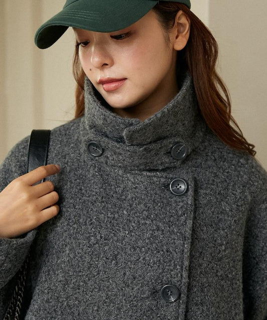 多色長毛絨長款大衣