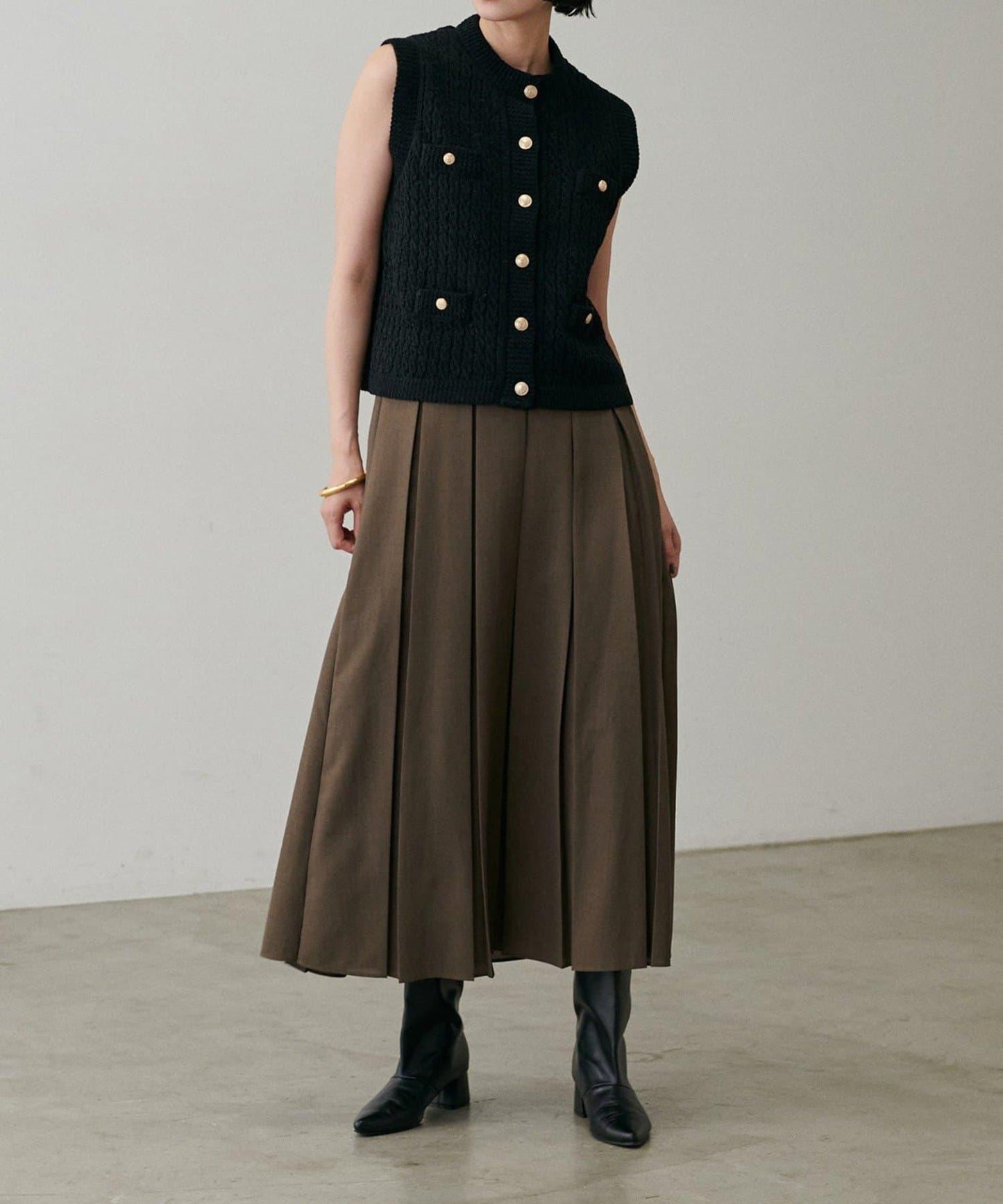 【LARUTA】毛圈圓領針織背心