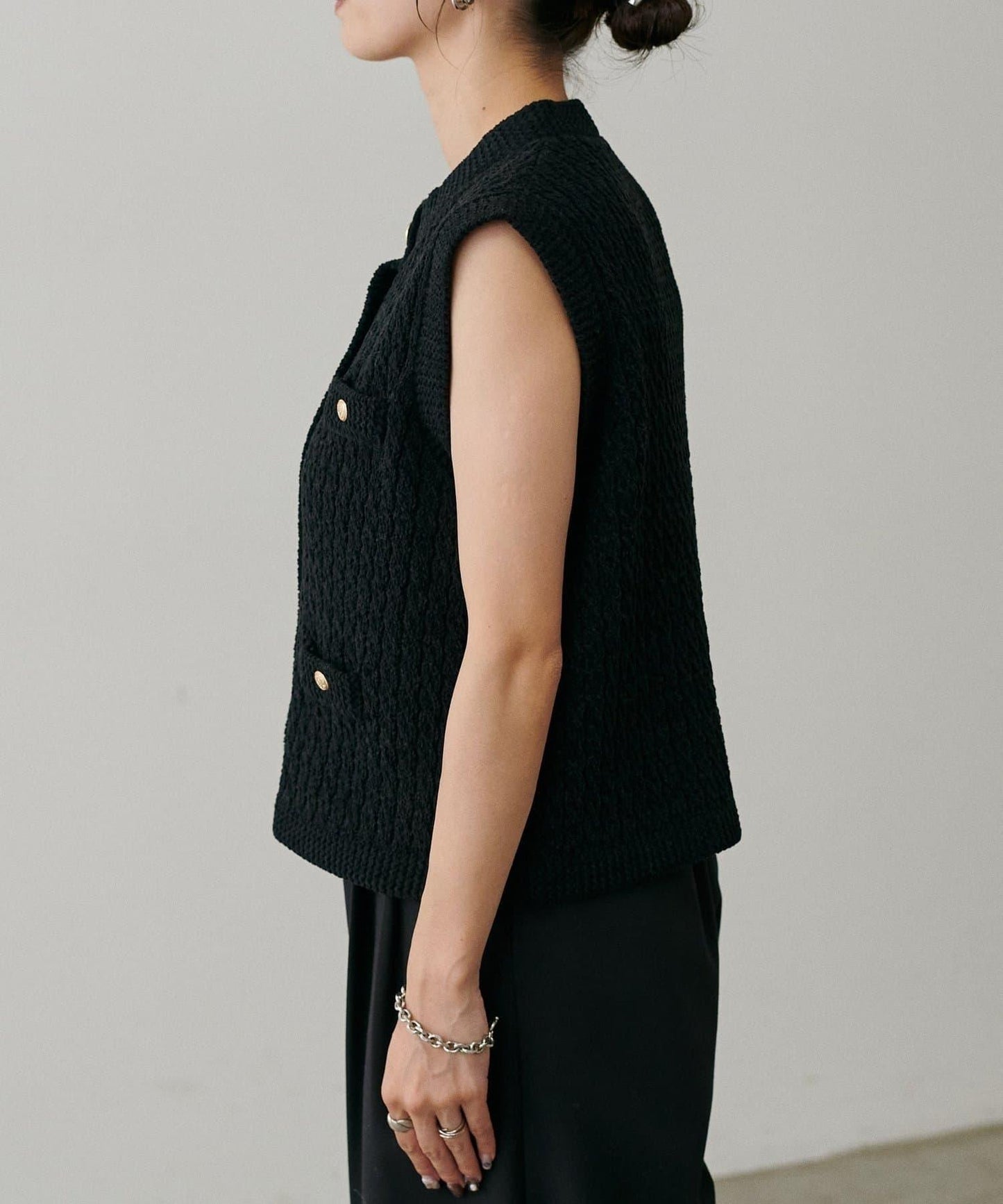 【LARUTA】毛圈圓領針織背心