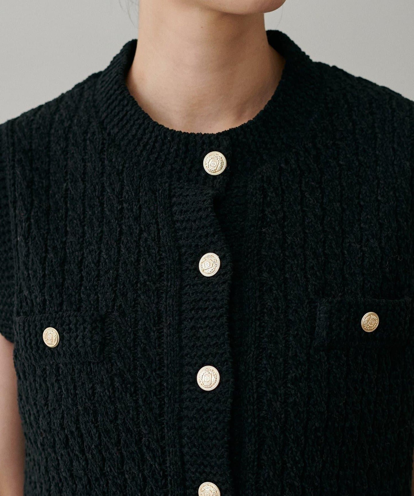 【LARUTA】毛圈圓領針織背心