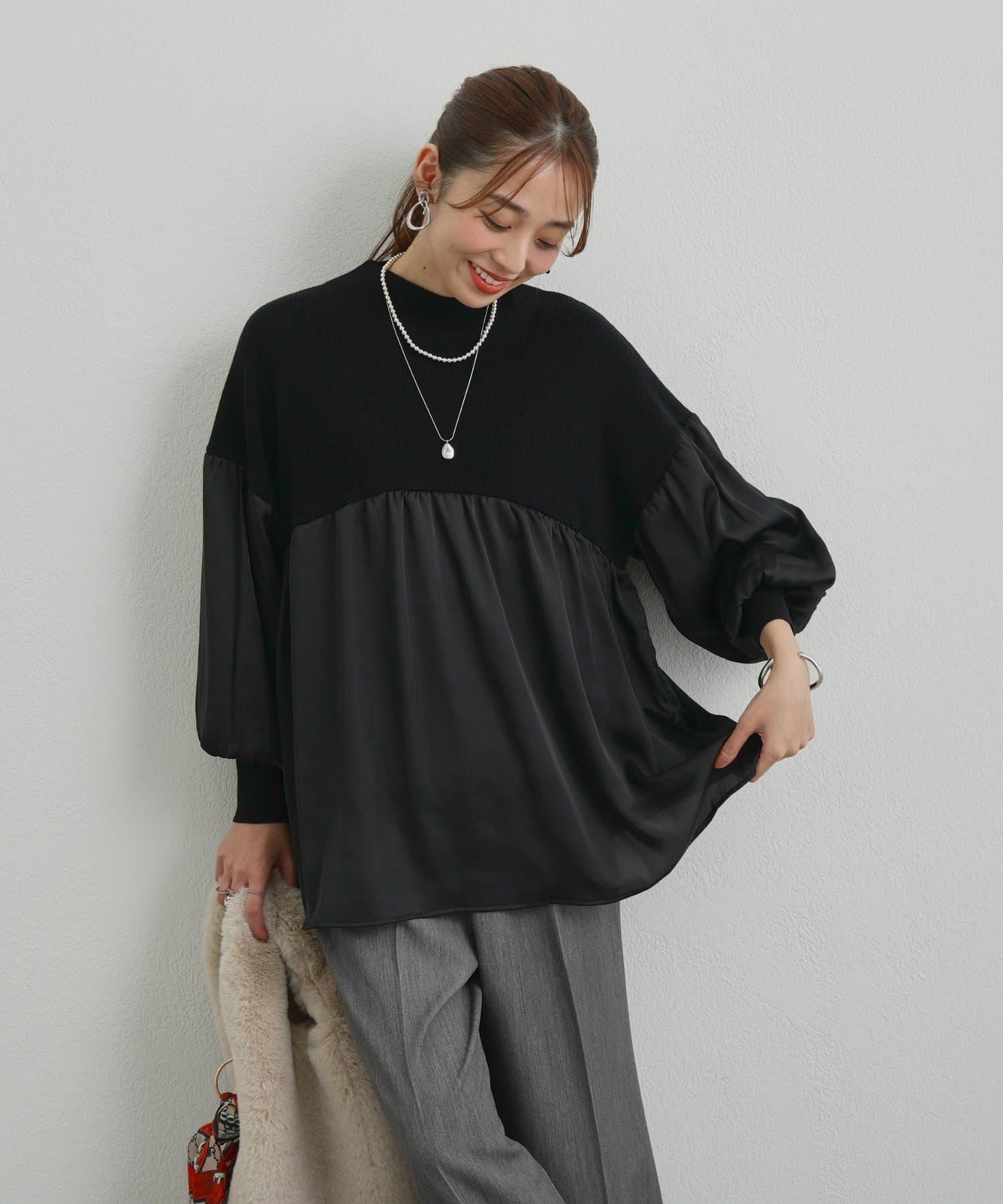 日常百搭中高領針織套頭衫