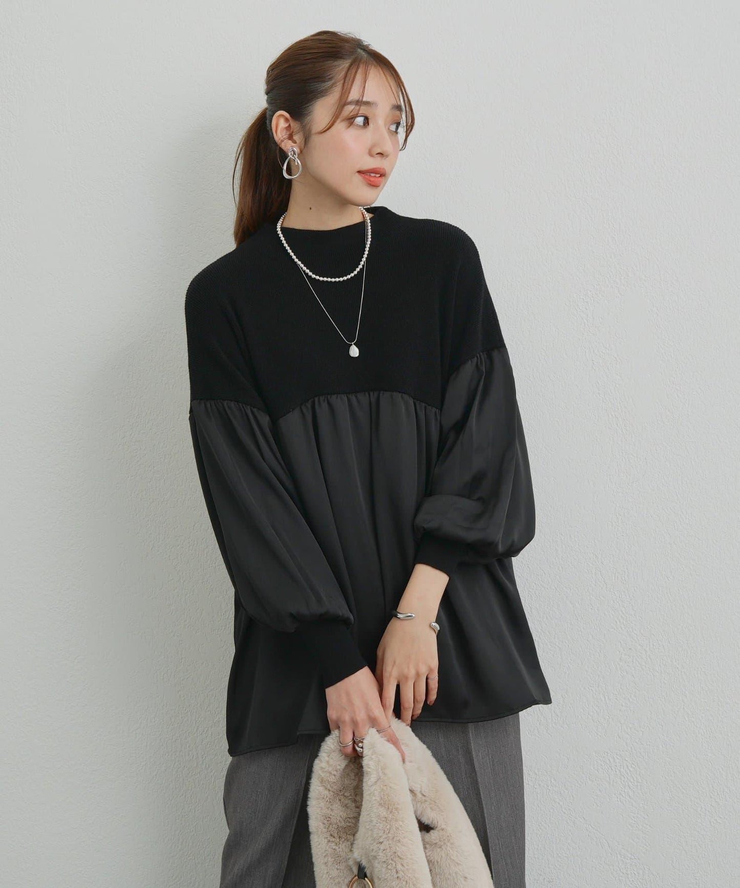 日常百搭中高領針織套頭衫