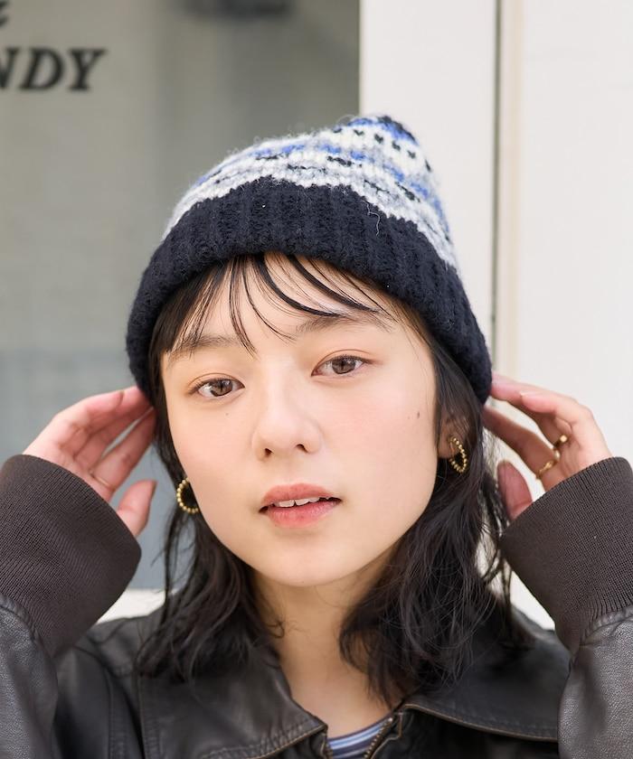 北歐圖案針織帽