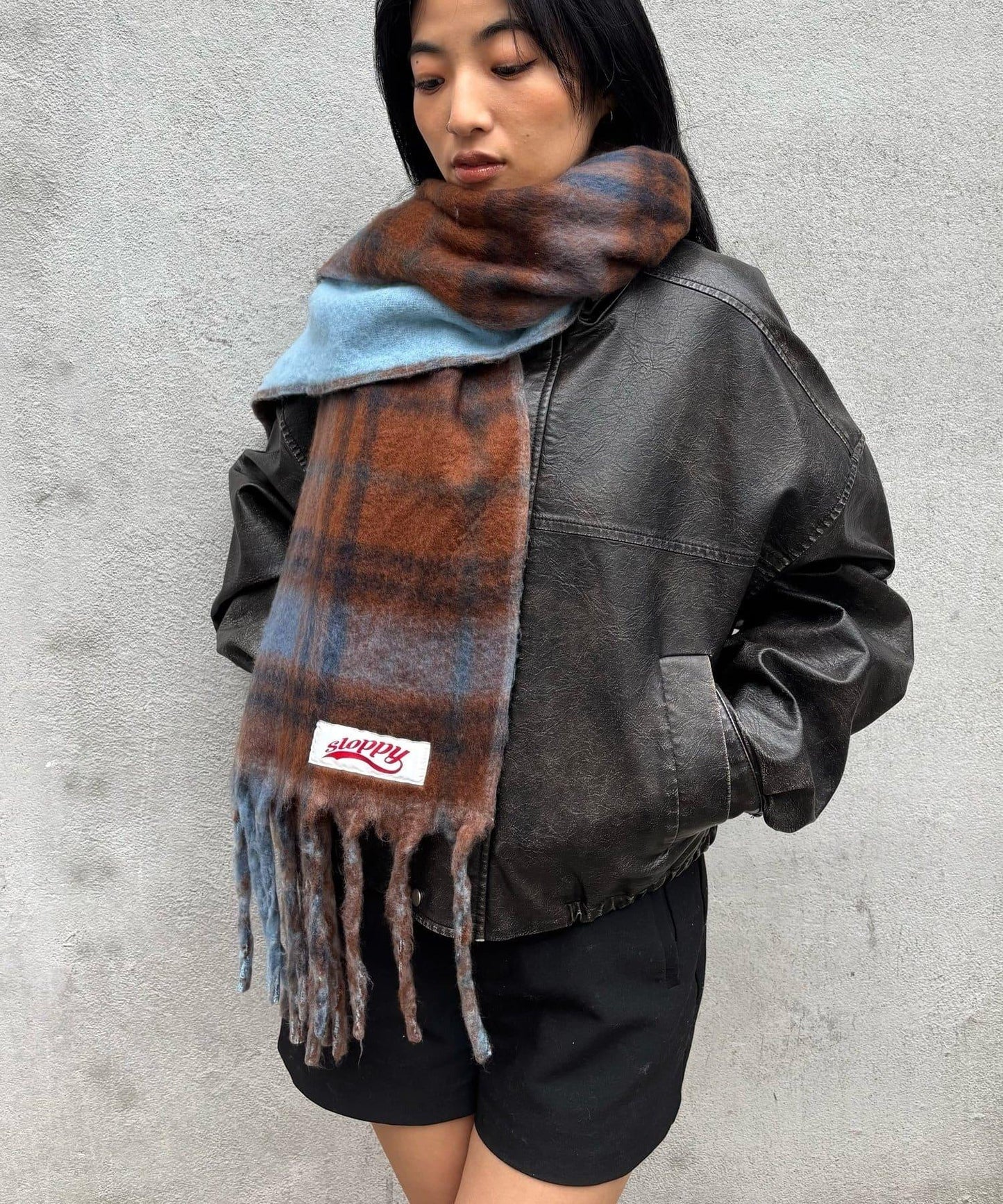 SLOPPY雙面格紋圍巾