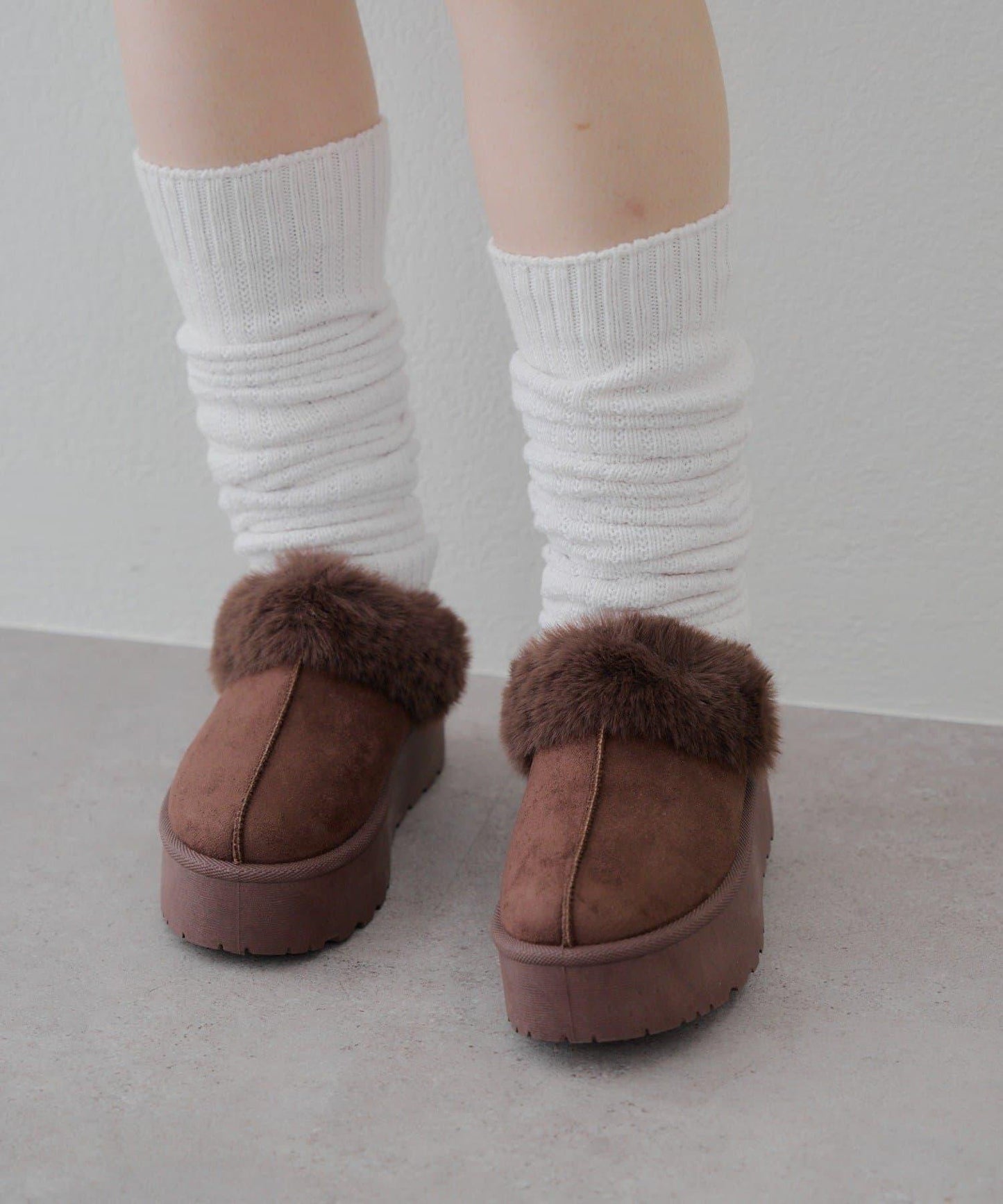 【RMAF】仿麂皮羊羔絨涼拖