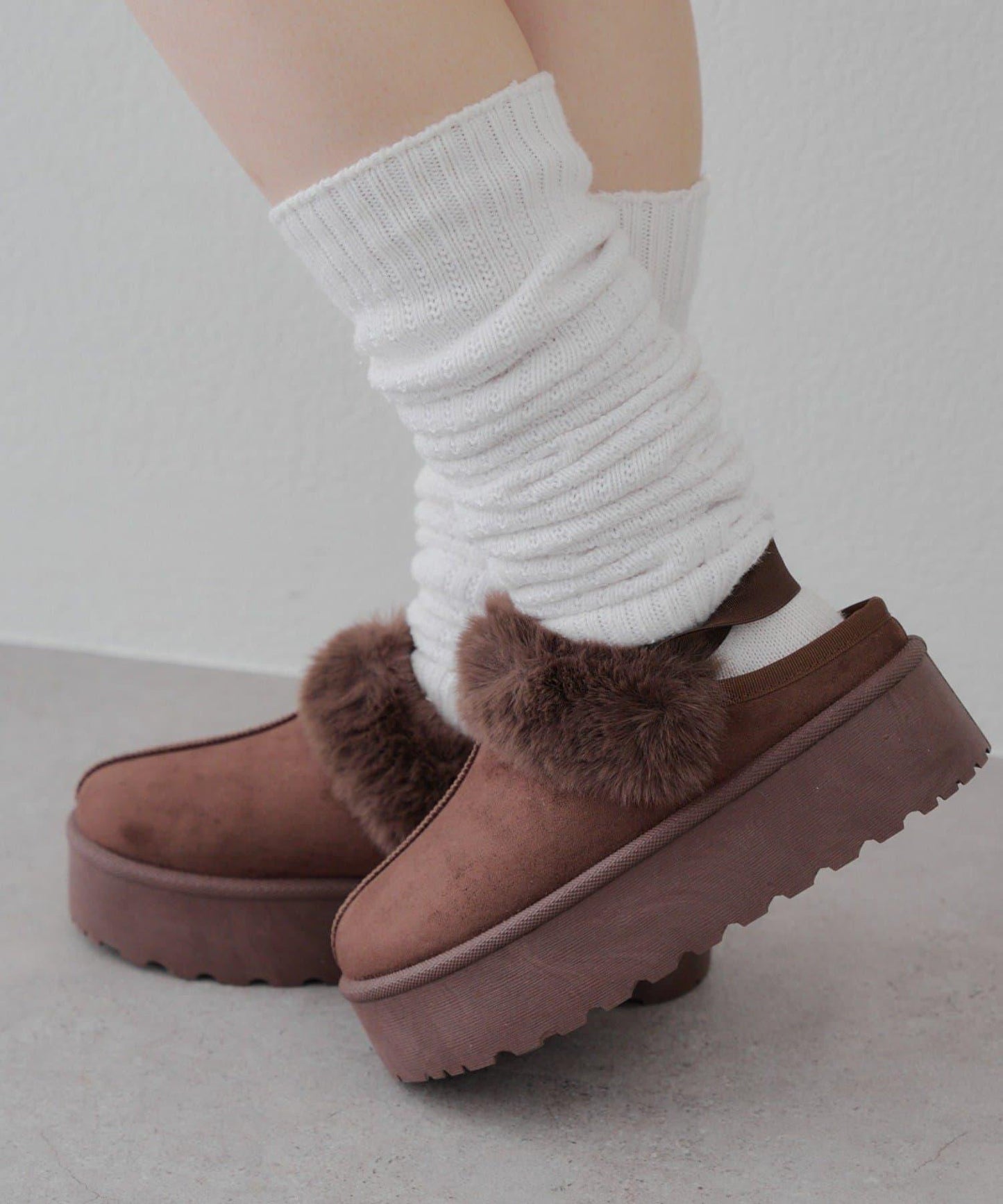 【RMAF】仿麂皮羊羔絨涼拖