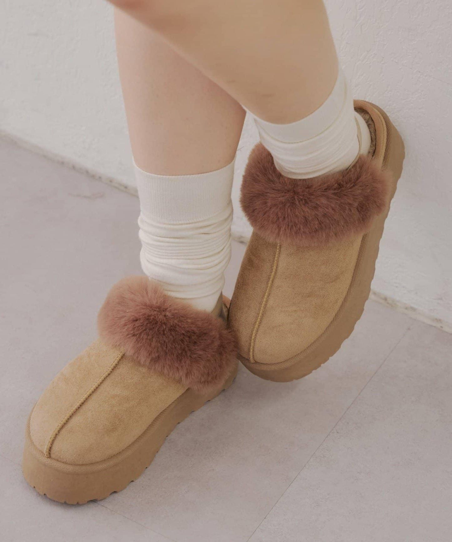 【RMAF】仿麂皮羊羔絨涼拖