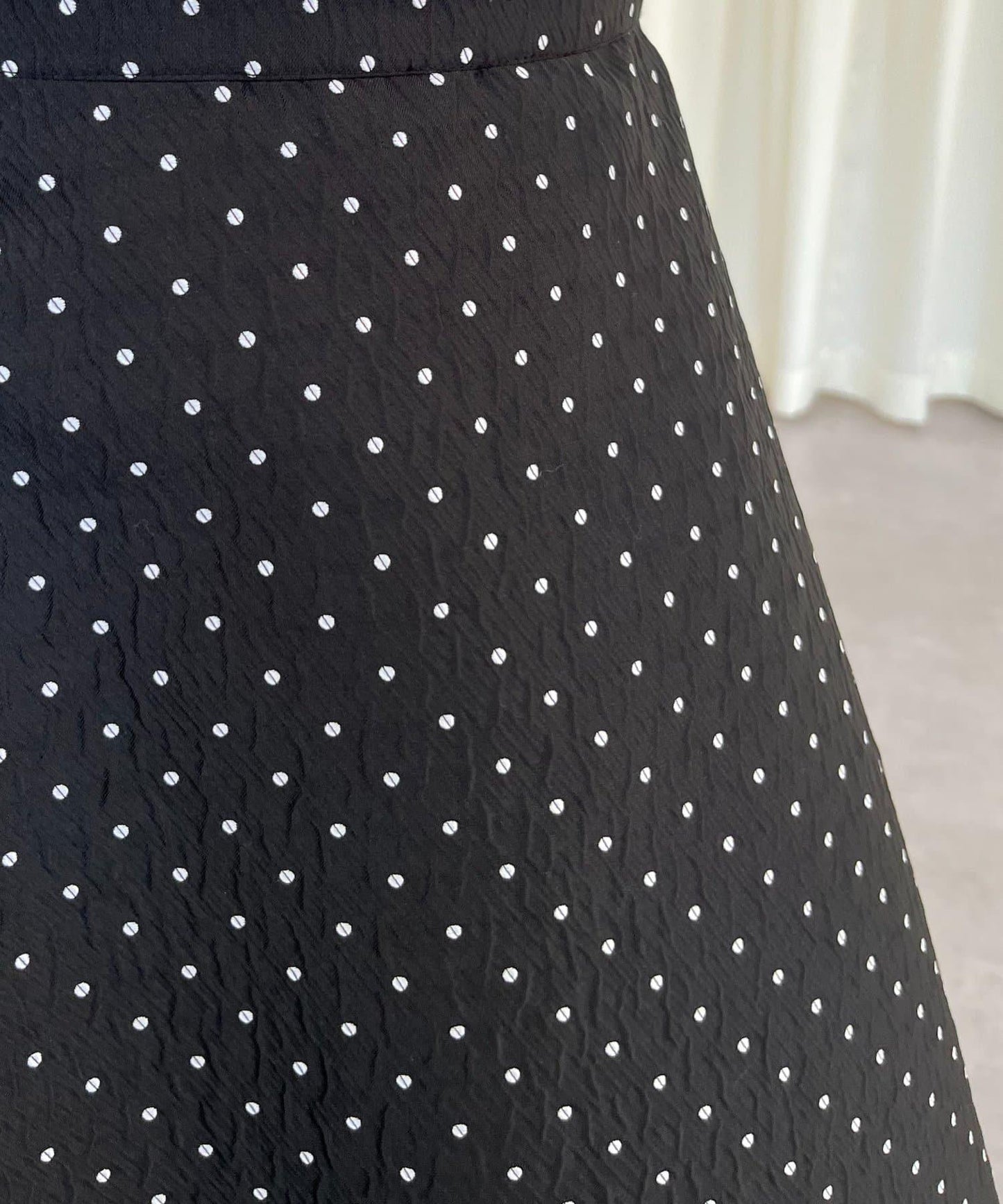 波點提花喇叭裙