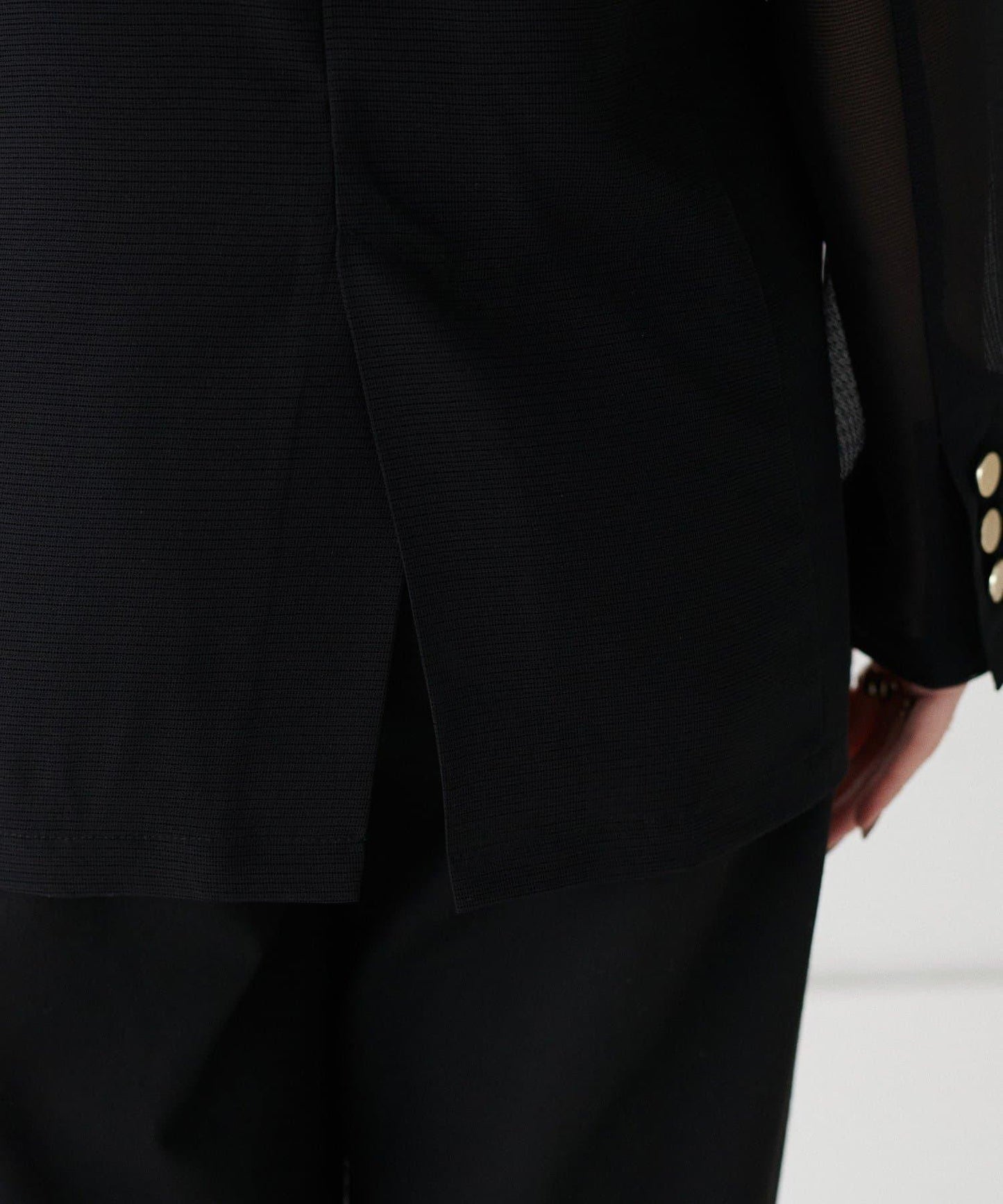 【 LARUTA】金屬紐扣網眼夾克