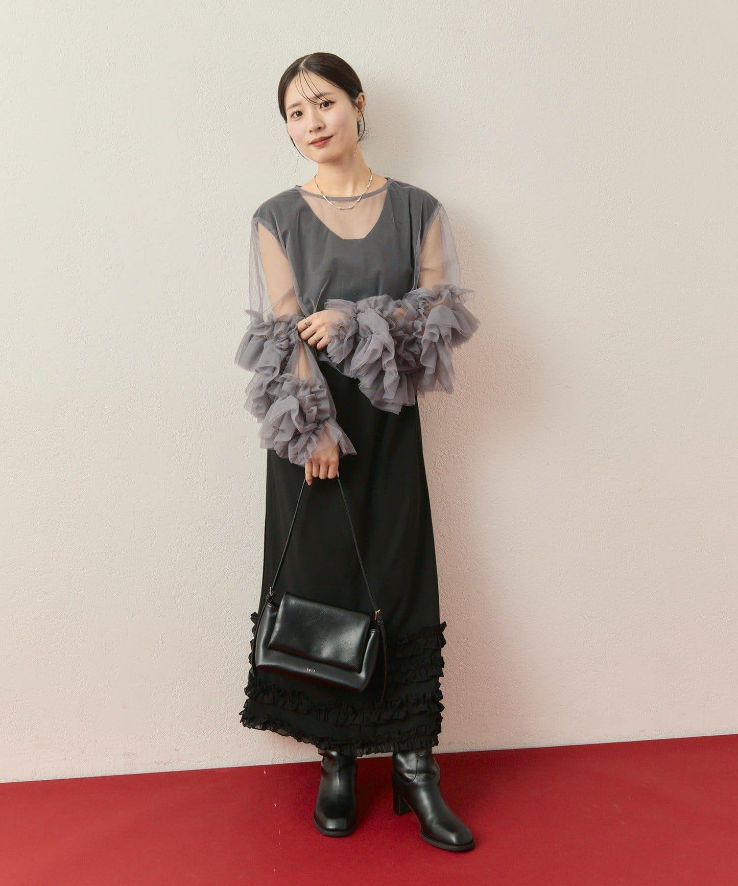 ≪10/20 12:00開始!≫【@____ri__125企劃】層疊荷葉邊連衣裙套裝