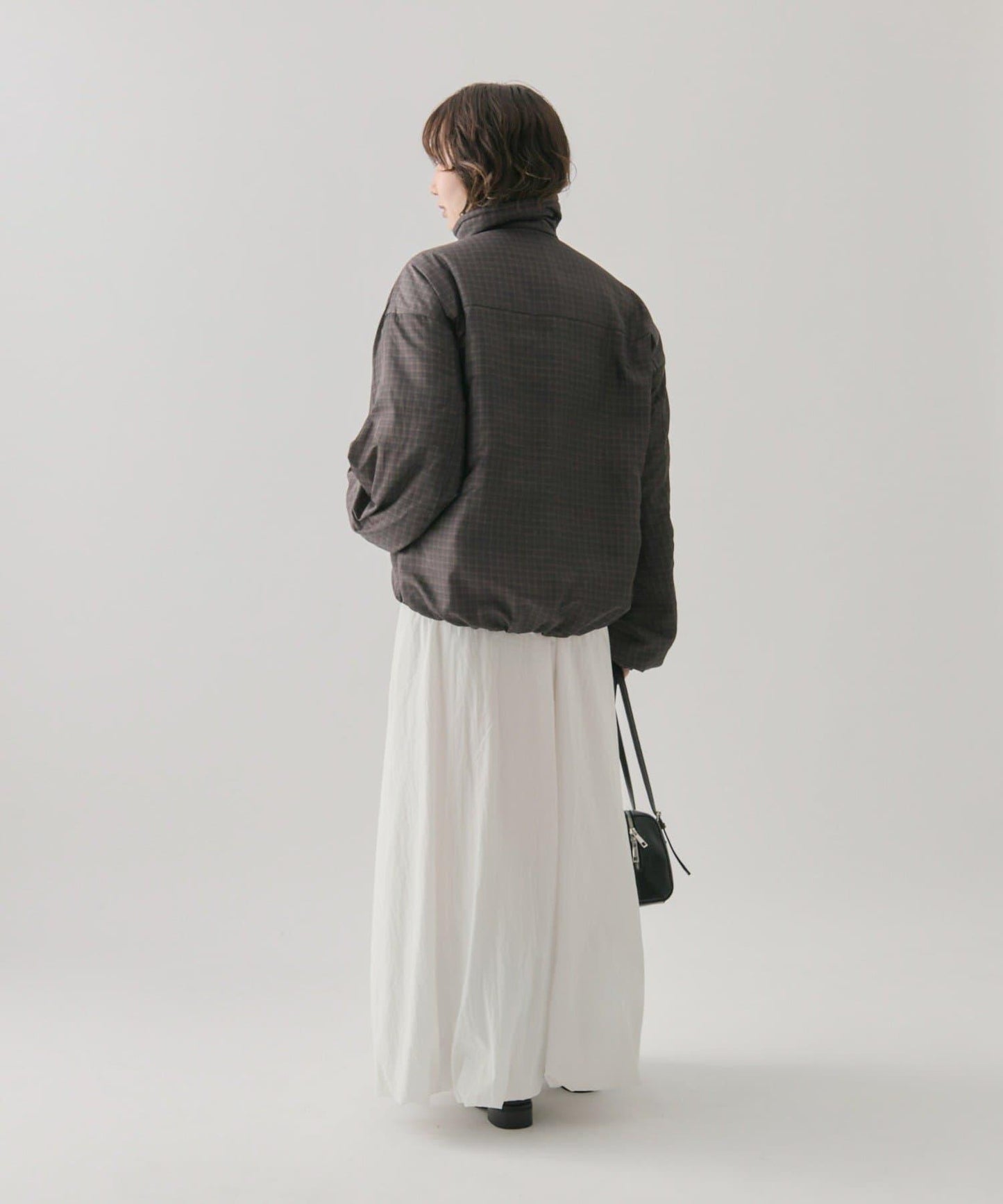 中棉格紋羽絨服