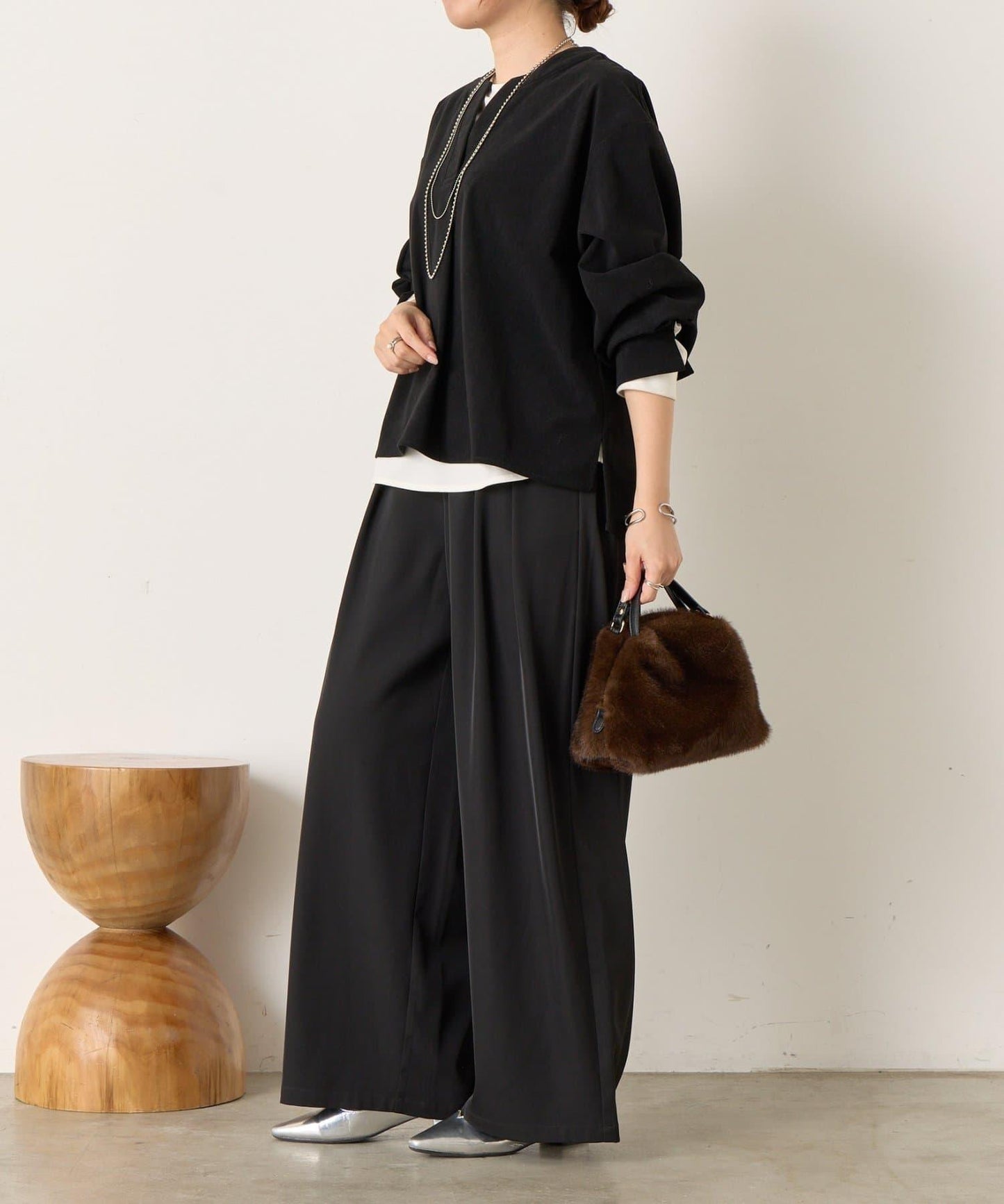 彈力磨毛高領襯衫