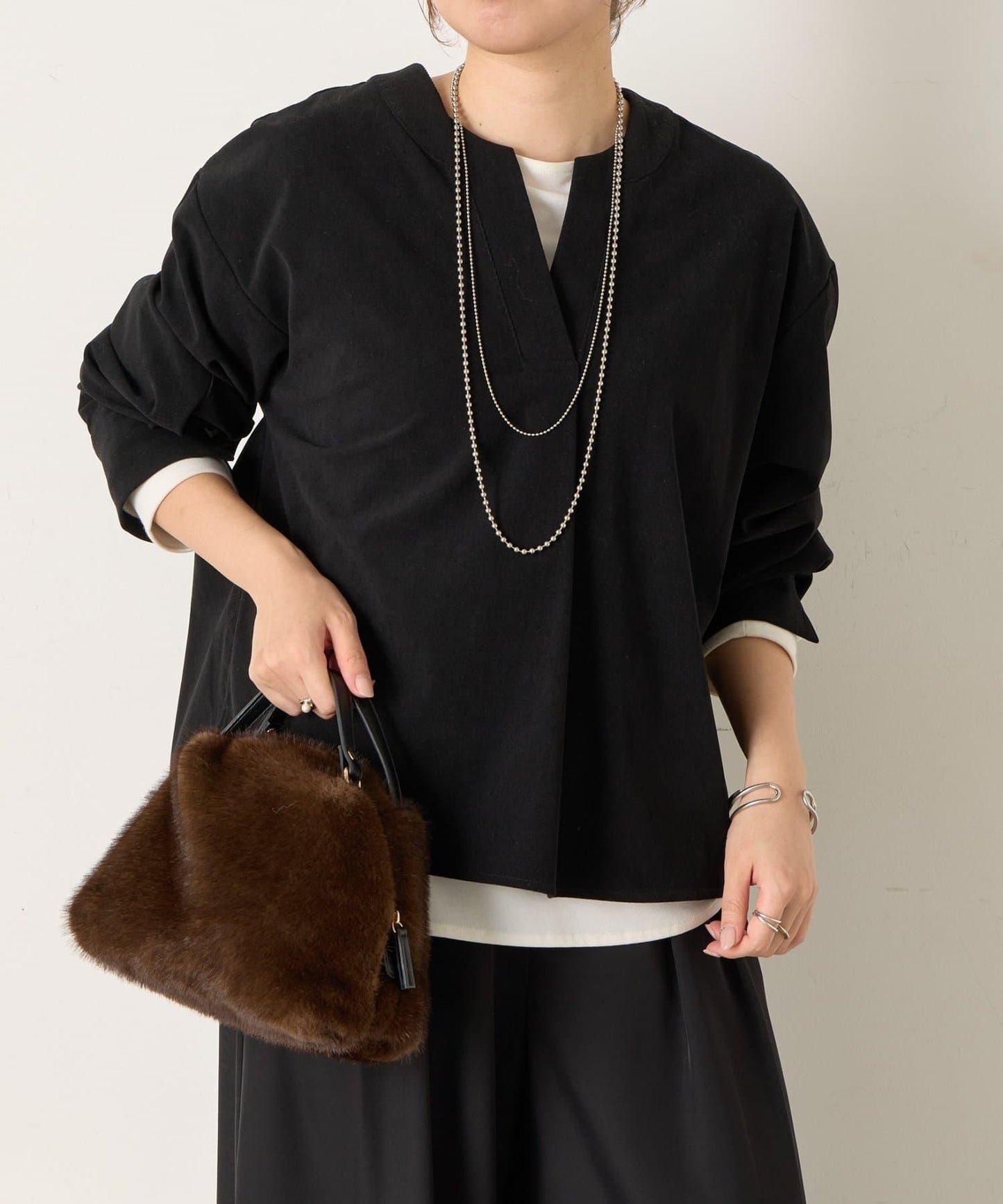 彈力磨毛高領襯衫