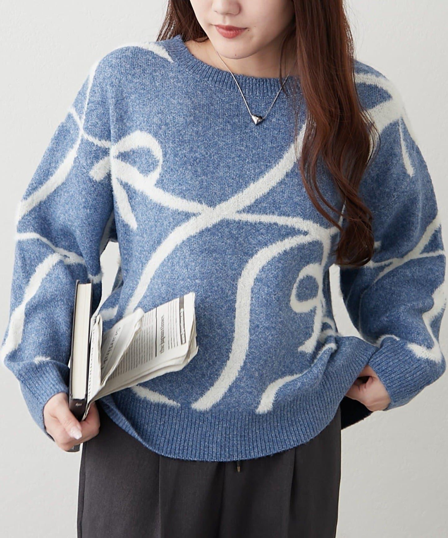 大蝴蝶結圖案針織衫