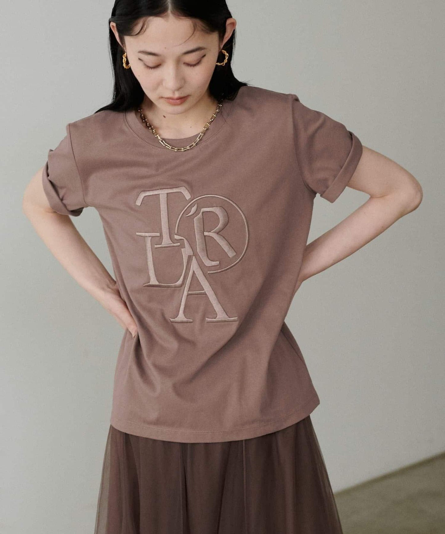 【LARUTA】加厚立體logo刺繡T恤