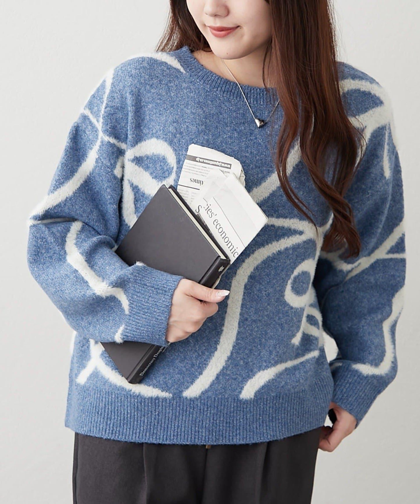 大蝴蝶結圖案針織衫