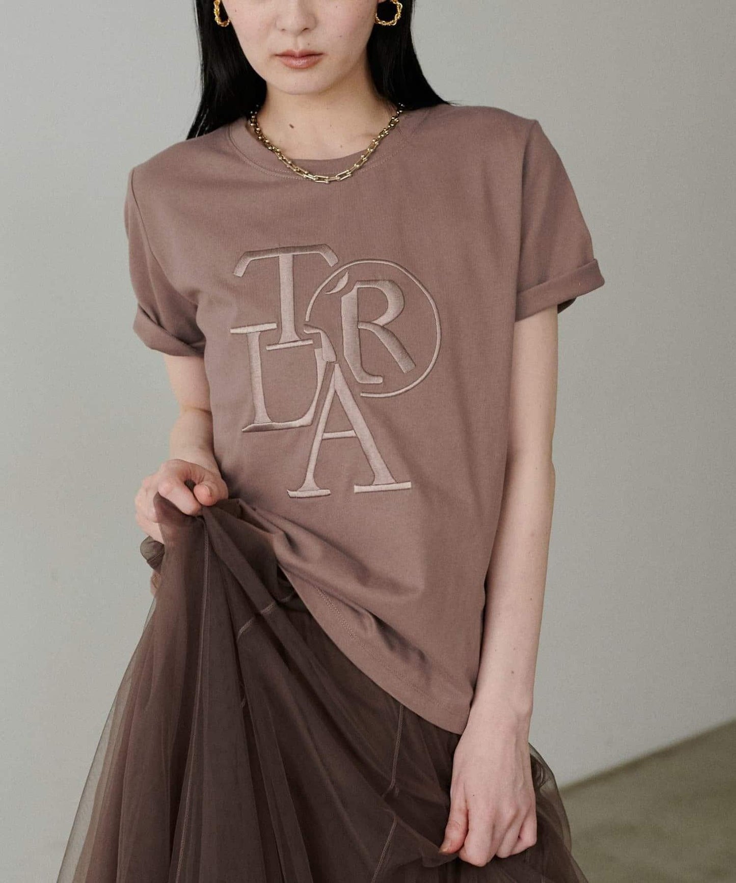 【LARUTA】加厚立體logo刺繡T恤