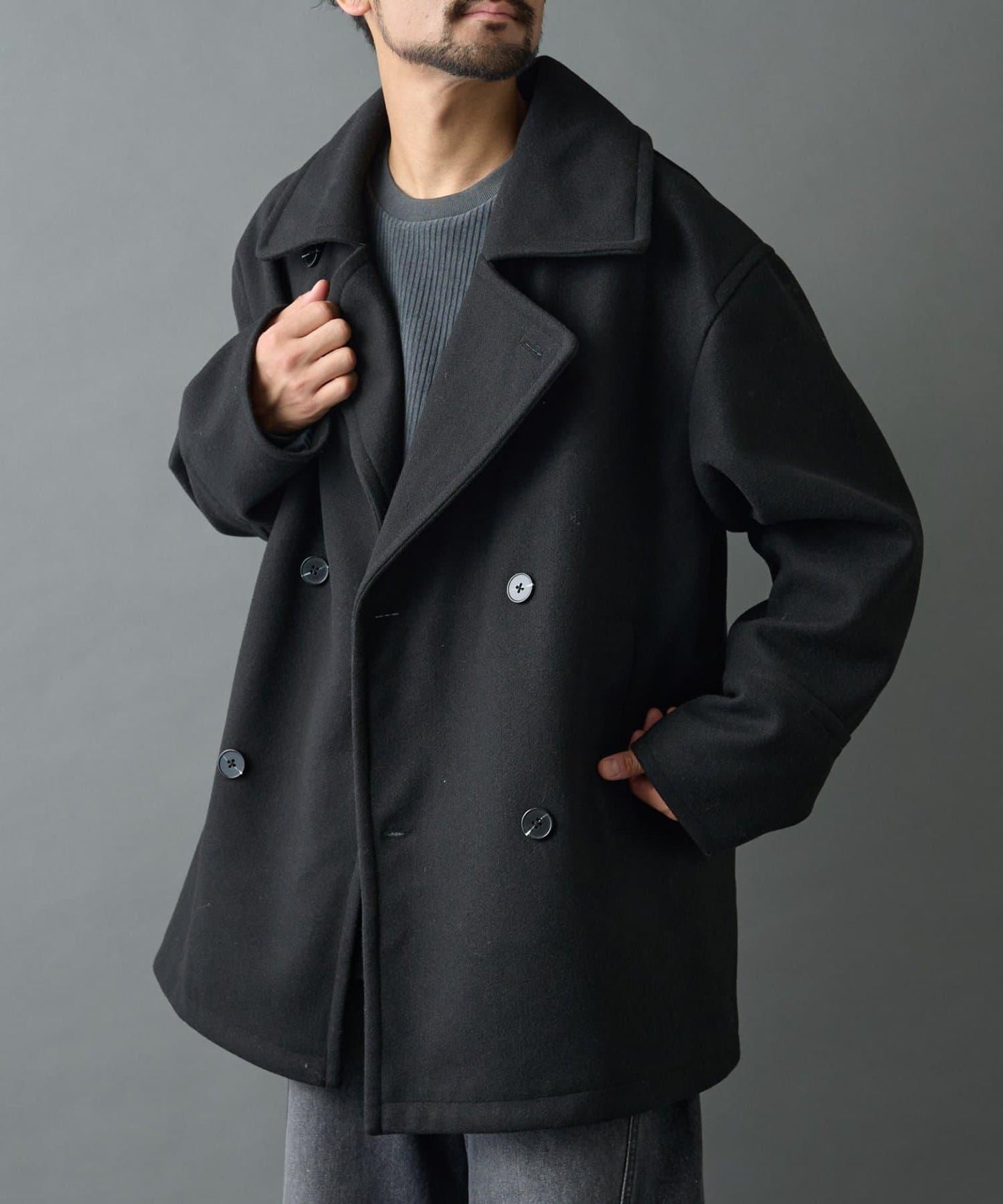 科技羊毛雙面半大衣