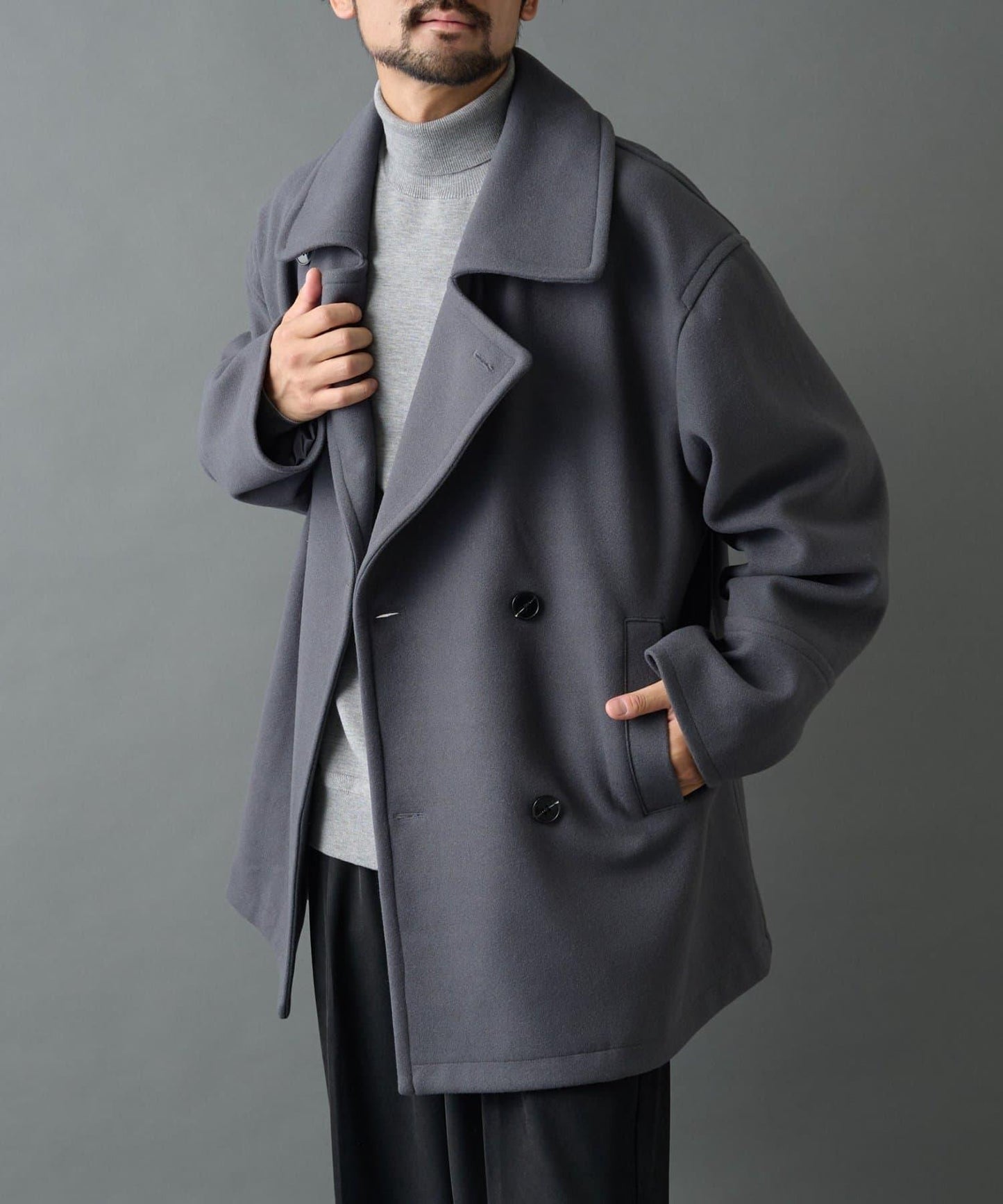 科技羊毛雙面半大衣