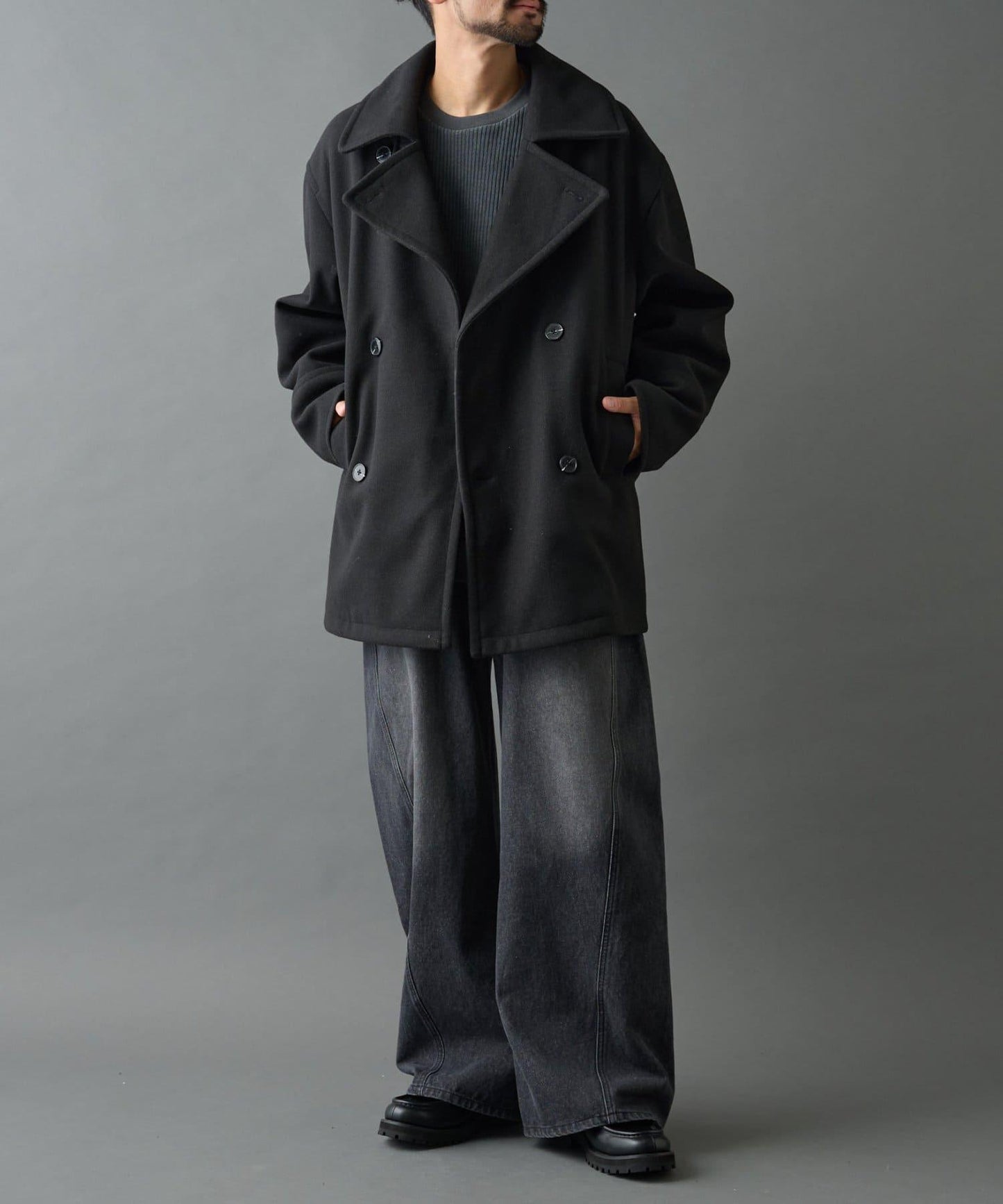 科技羊毛雙面半大衣