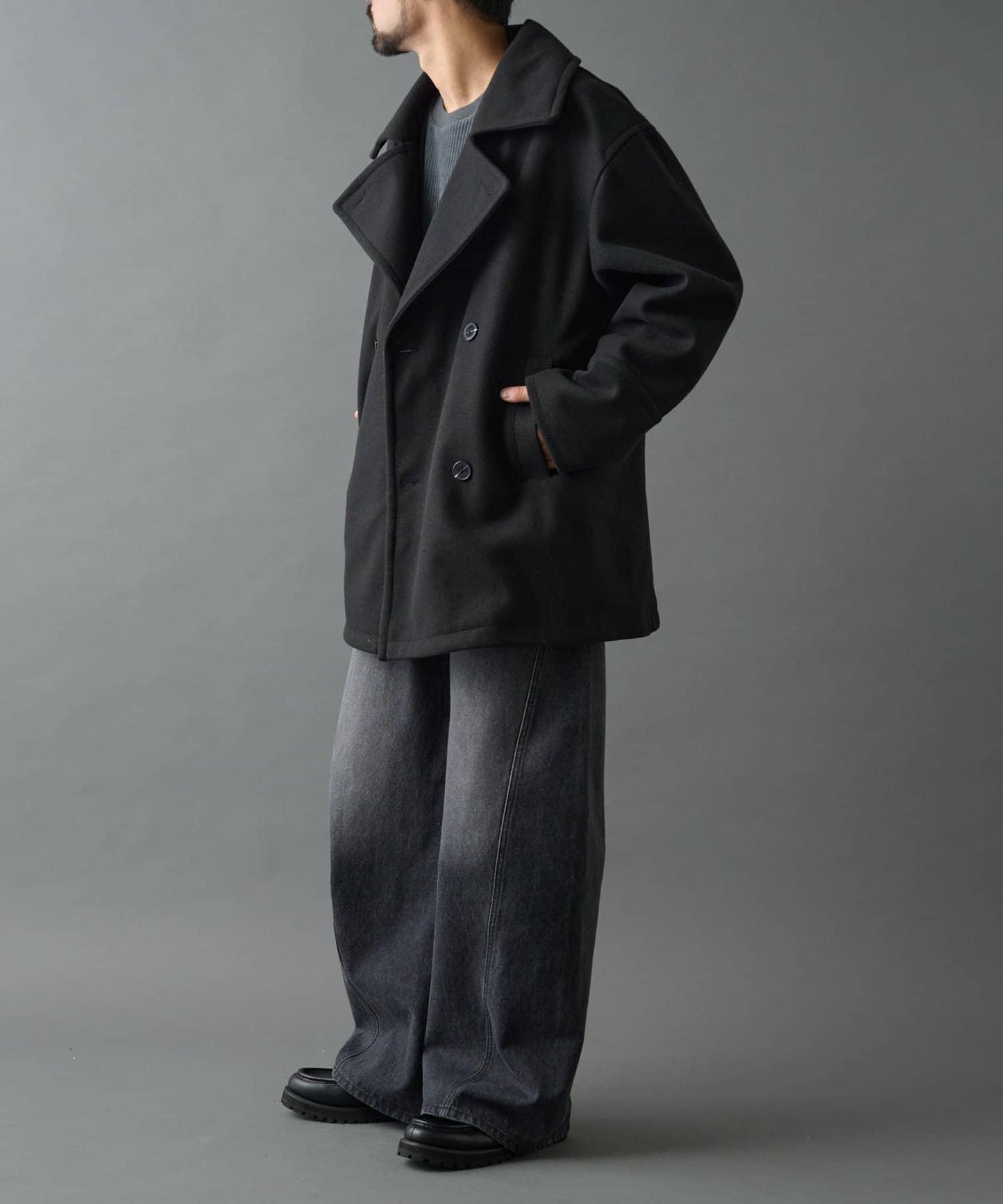 科技羊毛雙面半大衣