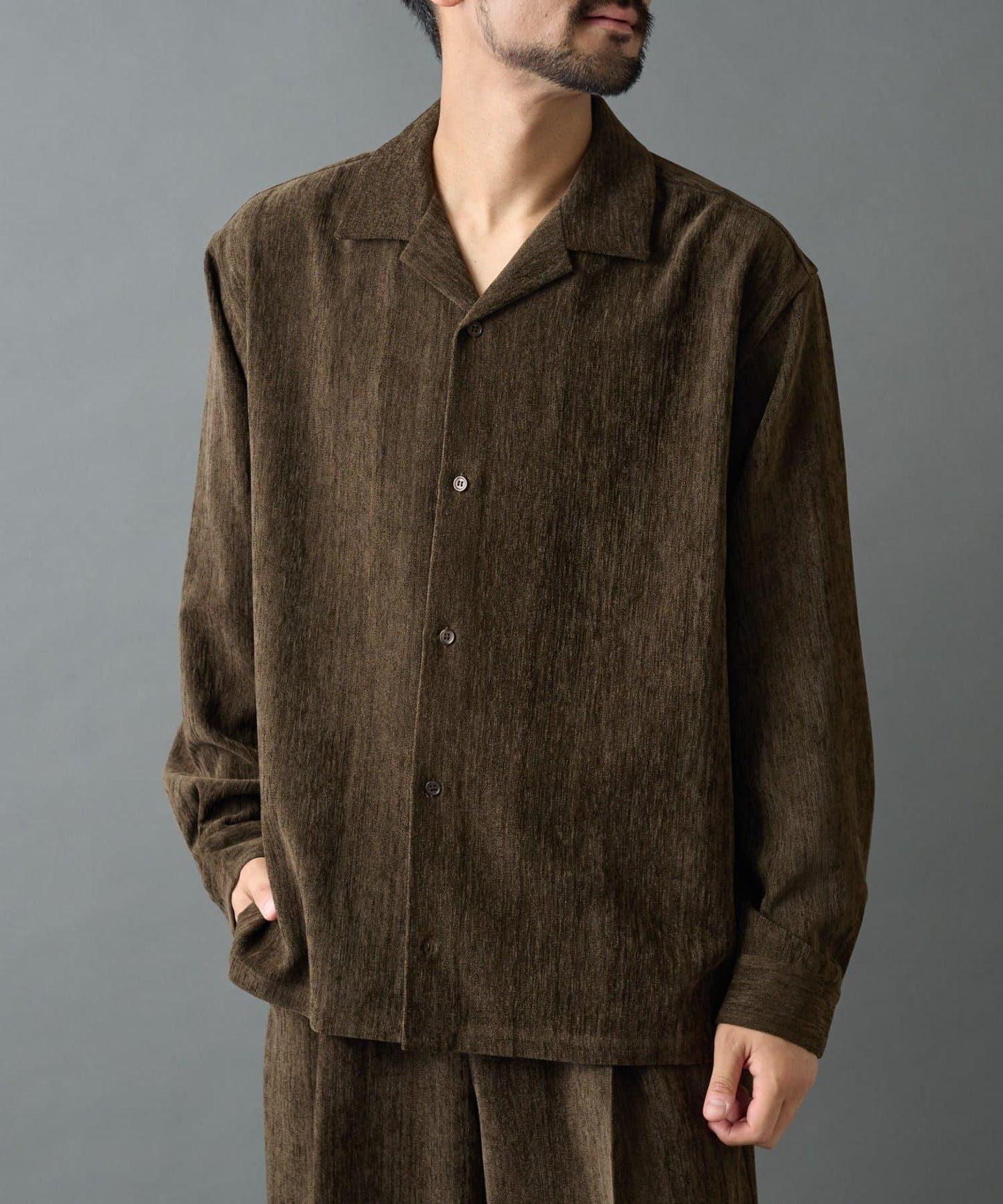 漸變色毛絨襯衫