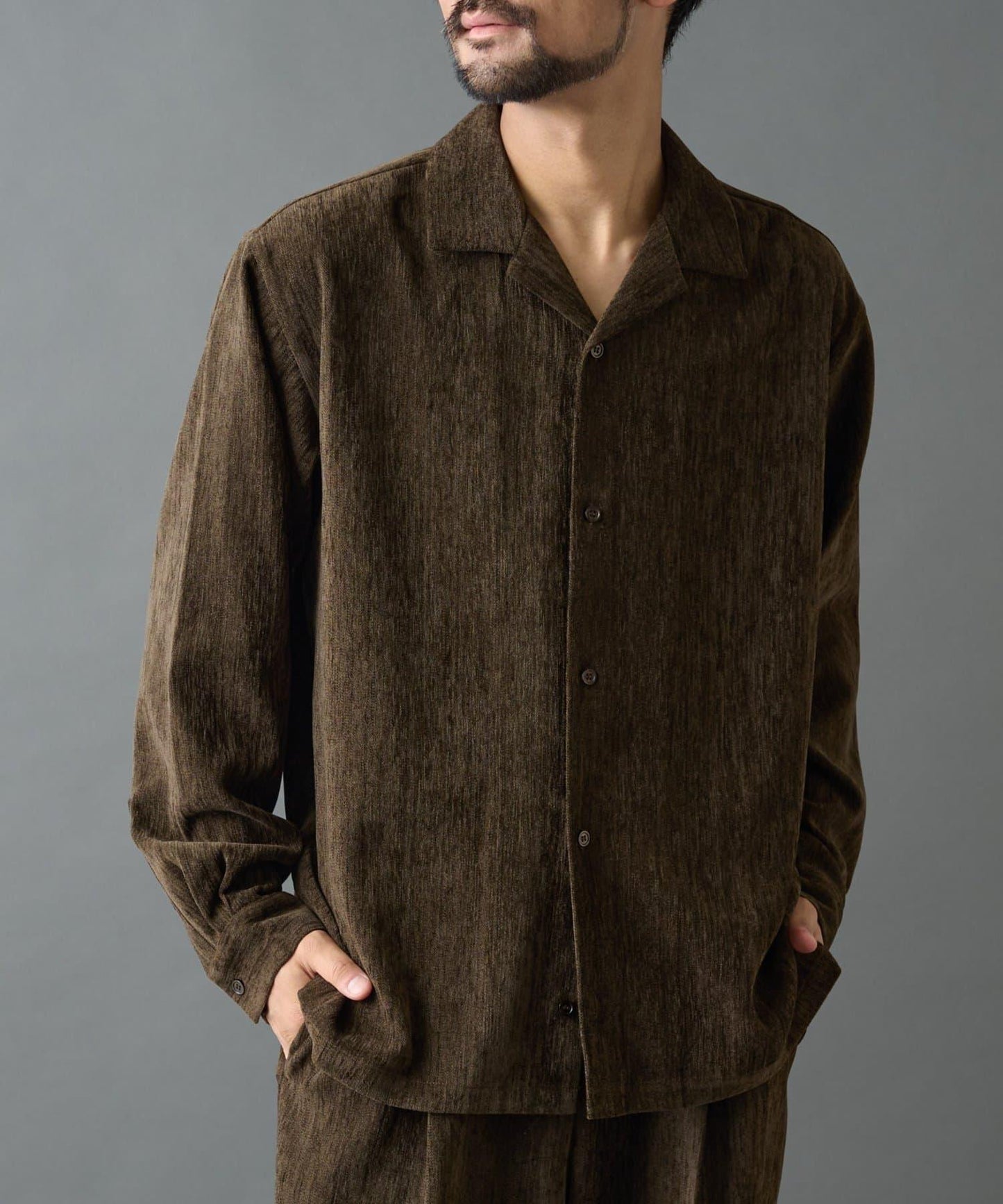 漸變色毛絨襯衫