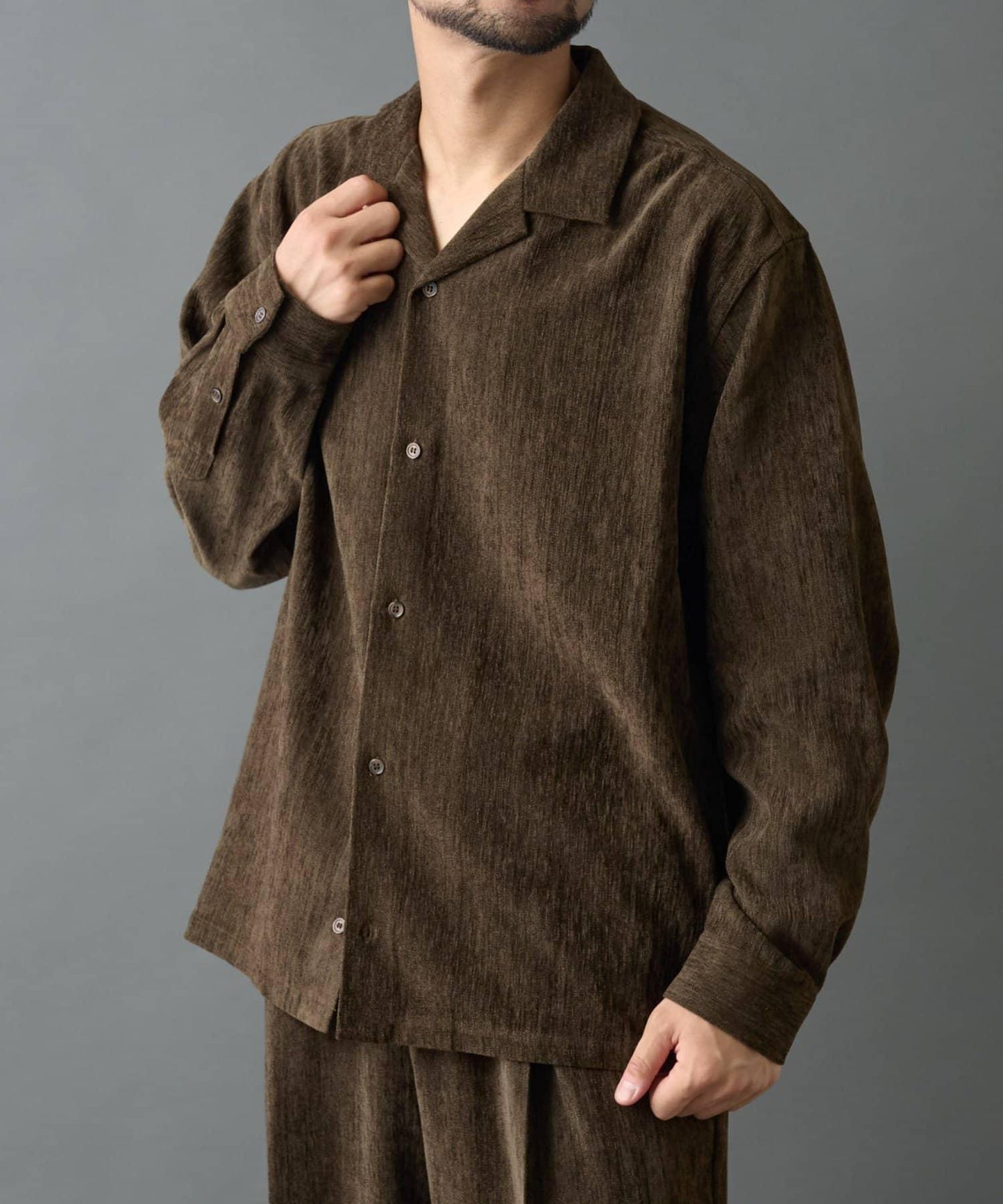 漸變色毛絨襯衫