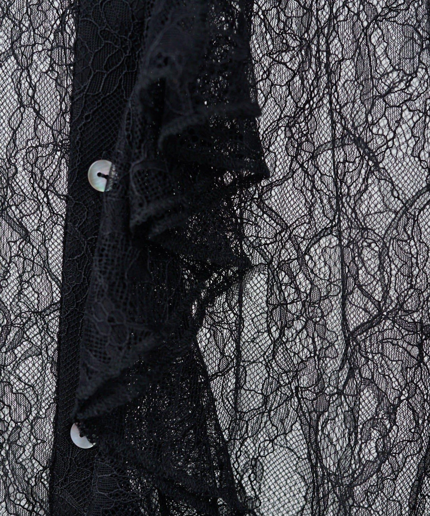 透視蕾絲荷葉邊襯衫