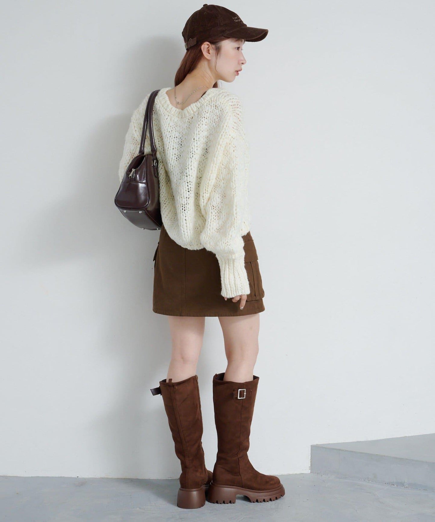 寬鬆粗線針織開衫