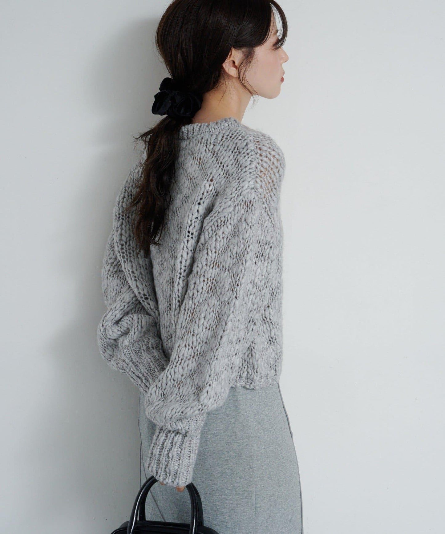 寬鬆粗線針織開衫